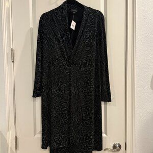 J. Jill Wearever Dress in black with white pocket dots